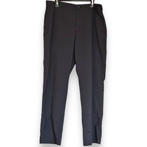 Nike Golf Pants Men's Size 36X32 Black Gray Striped Flat Front Chino DRI-FIT